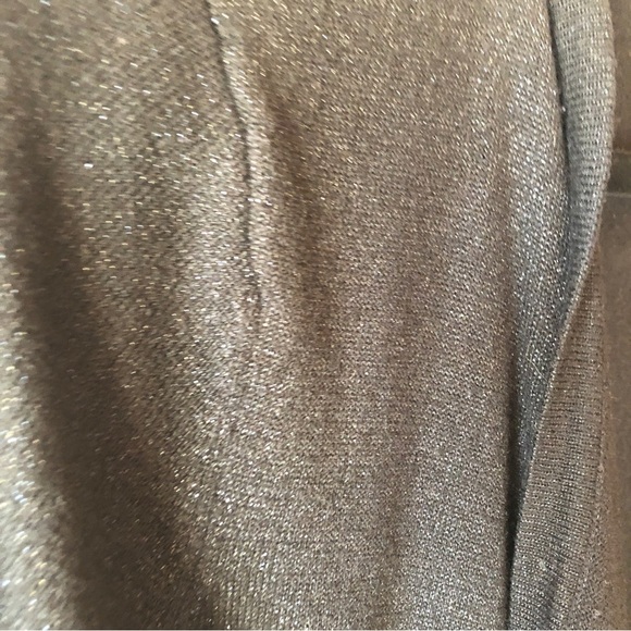 White House Black Market long black open cardigan tiny metallic flecks size M - Picture 5 of 8